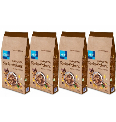 M&uuml;sli Hafer Knusper Schoko Krokant , 4x 1700g im Beutel