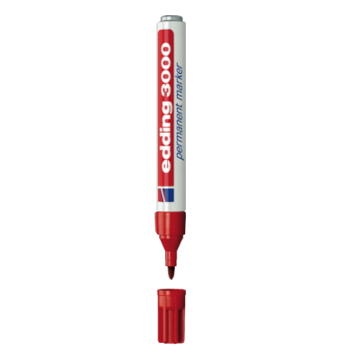 Permanentmarker 3000, 4-3000002, St&uuml;ck, rot, 1,5-3mm Rundspitze