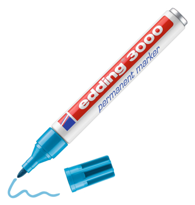 Permanentmarker 3000, 4-3000010, St&uuml;ck, hellblau, 1,5-3mm Rundspitze