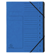 Ordnungsmappe 541202E, 1-12, blau, A4, 12 F&auml;cher