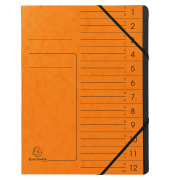 Ordnungsmappe 541204E, 1-12, orange, A4, 12 F&auml;cher