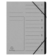 Ordnungsmappe Echter Colorspan-Karton 540711E, 1-7, grau, A4, 7 F&auml;cher