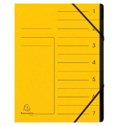Ordnungsmappe Echter Colorspan-Karton 540709E, 1-7, gelb, A4, 7 F&auml;cher