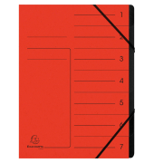 Ordnungsmappe Echter Colorspan-Karton 540705E, 1-7, rot, A4, 7 F&auml;cher