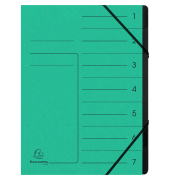 Ordnungsmappe Echter Colorspan-Karton 540703E, 1-7, gr&uuml;n, A4, 7 F&auml;cher