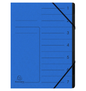 Ordnungsmappe Echter Colorspan-Karton 540702E, 1-7, blau, Din A4, 7 F&auml;cher