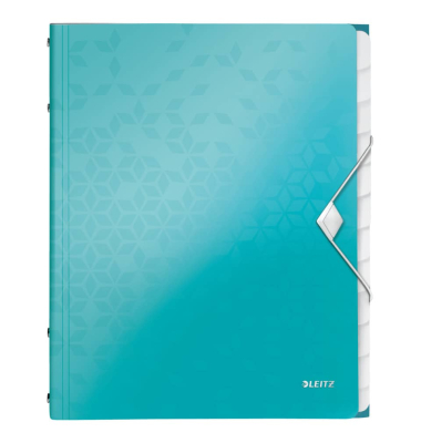 Ordnungsmappe WOW 4634-00-51, 12-teilig blanko, eisblau, Din A4, 12 F&auml;cher