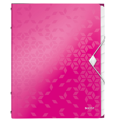 Ordnungsmappe WOW 4634-00-23, 12-teilig blanko, pink-metallic, A4, 12 F&auml;cher