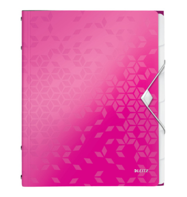 Ordnungsmappe WOW 4633-00-23, 6-teilig blanko, pink-metallic, Din A4, 6 F&auml;cher