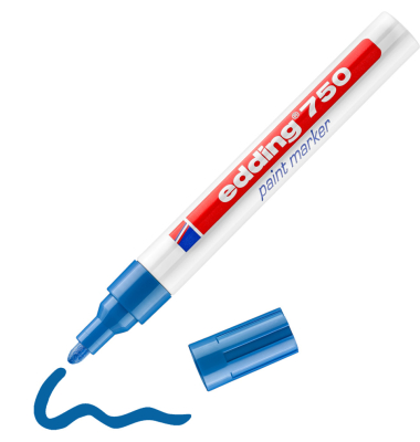 Lackmarker 750, 4-750003, Stift, blau, 2-4mm Rundspitze