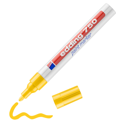 Lackmarker 750, 4-750005, Stift, gelb, 2-4mm Rundspitze