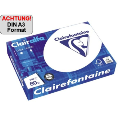 Kopierpapier Clairalfa 1969C A3 80g hochwei&szlig;