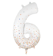 Folienballon Zahl 6 rosegold 86cm