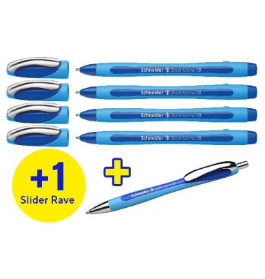 Kugelschreiber Slider Memo/ Slider Rave 150275, blau, XB, Einweg