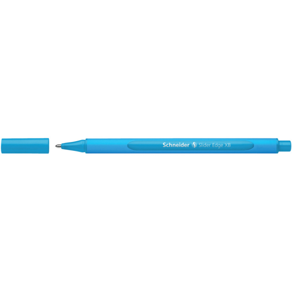 Schneider 152210 Schreibgeräte Kugelschreiber Slider Edge, Kappenmodell, XB, hellblau, Schaftf.: cyan-hellblau, 1-er Pack