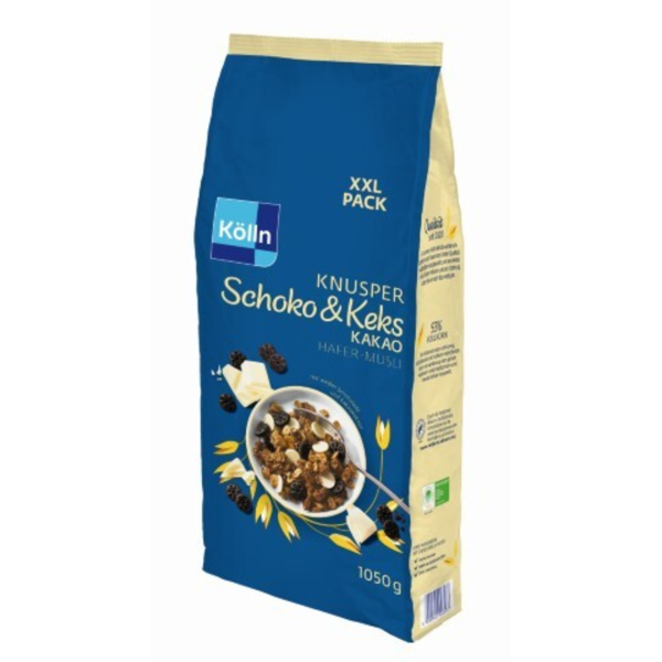 Kölln Müsli Knusper Schoko & Keks Kakao Hafer , 1050g im Beutel 4000540023237 Kölln 1050 Gramm