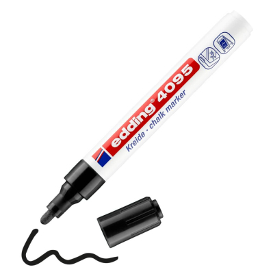 Windowmarker Kreidemarker, 4095-001, schwarz, 2-3mm, Rundspitze