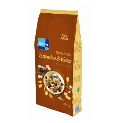 M&uuml;sli Hafer Knusper Schoko & Keks, 1150g im Beutel