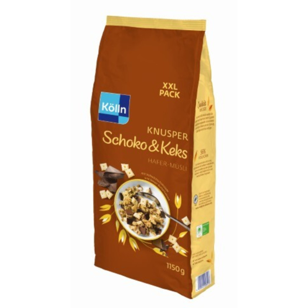 Kölln Müsli Knusper Schoko & Keks Hafer , 1150g im Beutel 4000540023213 Kölln 1150 Gramm