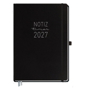 Notiz-Timer Maxi 2027, A4, 90gm&sup2;, 80 Blatt, Kunstleder, 1W1S H&Auml;FFT 11282-3