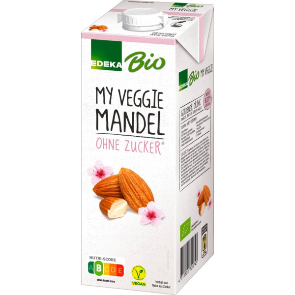 Edeka Mandeldrink 4745774002, 1,3% Fett, laktosefrei, vegan, 1 Liter, im Tetrapack 4311501720745 Edeka 1000 Milliliter