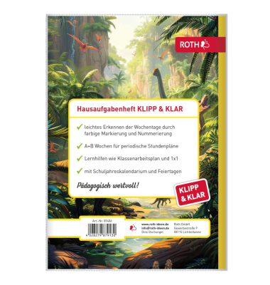 Klipp&Klar Hausaufgabenheft Dino Dschung