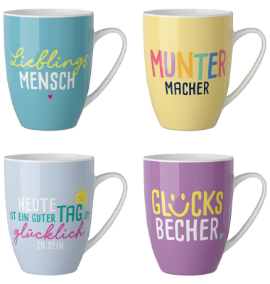 Kaffeebecher Happy Greetings sortiert
