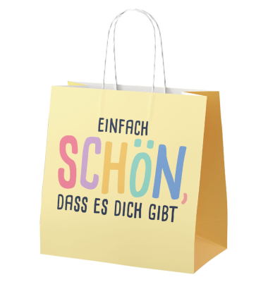 Geschenktragetasche Happy Greetings gelb