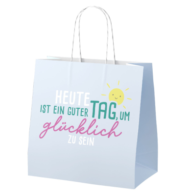 Geschenktragetasche Happy Greetings blau