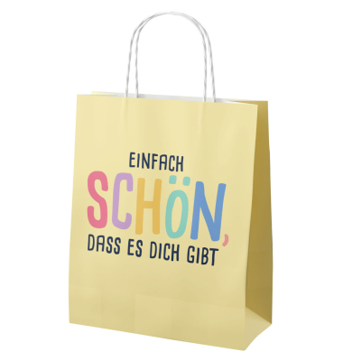 Geschenktragetasche Happy Greetings gelb