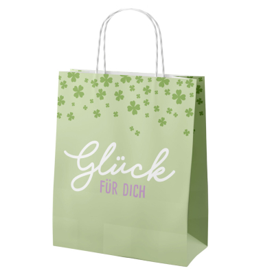 Geschenktragetasche Happy Greetings gr&uuml;n
