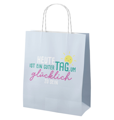 Geschenktragetasche Happy Greetings blau