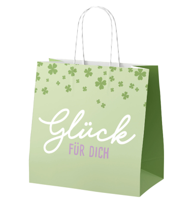Geschenktragetasche Happy Greetings gr&uuml;n
