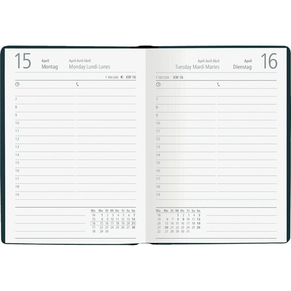 Neumann Verlag Tageskalender 153100, schwarz, 1 Tag / 1 Seite, 100x140mm (HxB) (10x14cm), 2027 4069095011113 Neumann Verlag