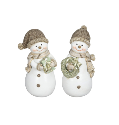 Weihnachtlicher  Schneemann 6x5xH13cm