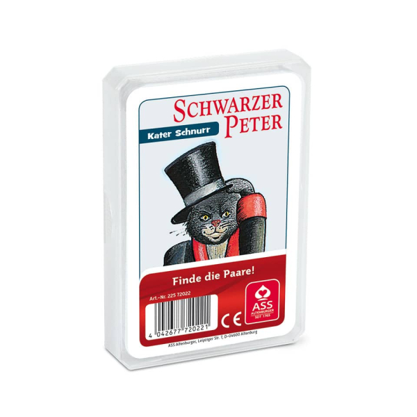 ASS Kartenspiel 22572022 Schwarzer Peter Motiv Kater Schnurr Kunststoffetui 4042677720221 ASS