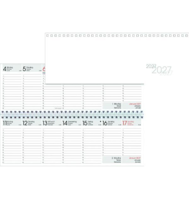 Schreibtischquerkalender LY-TQ-60, 1 Woche / 1 Seite, 30x10cm (quer), 2027