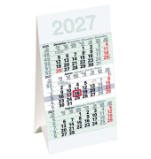 Dreimonatskalender Tischaufsteller M3TK, 3 Monate / 1 Seite, 9,6x18,5cm (BxH) (96x185mm), 2027