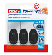 Klebehaken, 58275-00000-20, bis 1kg, schwarz