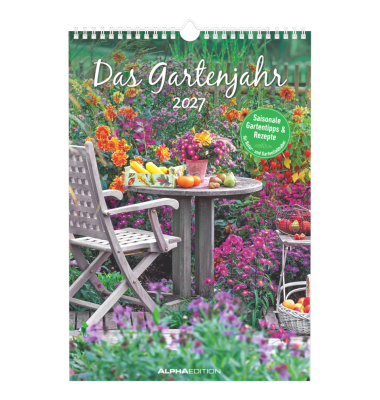 Bildkalender 103483, Das Gartenjahr, 1 Monat / 1 Seite, 23,7x34cm (23,7x34cm), 2025
