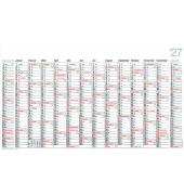 Plakatkalender PO14, ALPHA, 14 Monate / 1 Seite, jeder Monat eine Spalte, 139x79cm, 14 Monate, Wochennummerierung und Schulferie