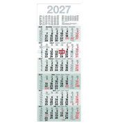 Sechsmonatskalender M6MF, 6 Monate / 1 Seite, 30x81cm, 2027