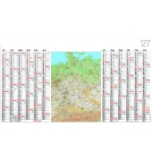 Plakatkalender LK12, Atlant, 12 Monate / 1 Seite, jeder Monat eine Spalte, 139x79cm, 12 Monat/1 Seite, in der Mitte mit aktuelle