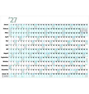 Plakatkalender PK13, Expert, 13 Monate / 1 Seite, 1Spalte Monat, 31 Spalten Tage, 98x68,5cm, 2027
