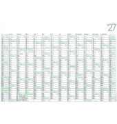 Plakatkalender LY-HP14GL, Recycling, 14 Monate / 1 Seite, jeder Monat eine Spalte, 98x68cm (L-Format), 2027