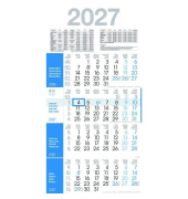 Viermonatskalender M4R1_DUNKELBLAU, 4 Monate / 1 Seite, 30x59cm, 1 durchg&auml;ngiger Kalenderblock mit 12 Monatsbl&auml;ttern, Abrei&szlig;perf