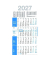 Viermonatskalender M4R1_DUNKELBLAU, 4 Monate / 1 Seite, 30x59cm, 2027
