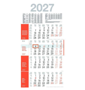Viermonatskalender M4R1_ORANGE, 4 Monate / 1 Seite, 30x59cm, 1 durchg&auml;ngiger Kalenderblock mit 12 Monatsbl&auml;ttern, Abrei&szlig;perforat