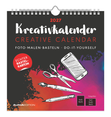 Bastelkalender 160646, 1 Monat / 1 Seite, 21x22cm, 2027