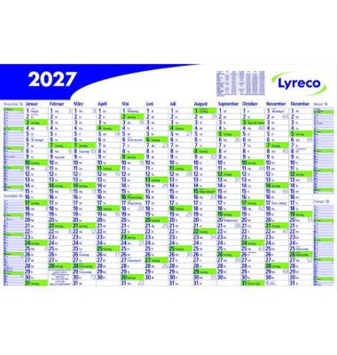 Plakatkalender 3273183, ohne, 16 Monate / 1 Seite, jeder Monat eine Spalte, 102x68,5cm, 2027